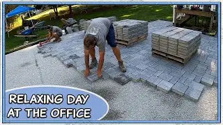 Finishing a BIG Paver Patio Install on a Beautiful Day!