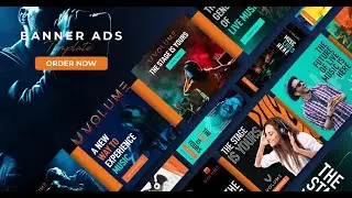 Web banner design for portfolio | How to design web banner in photoshop | Animated banner