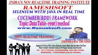 RAMESHSOFT: Cucumber Data table raw() method By Ramesh Anupati