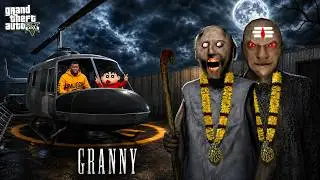 Franklin & Shinchan Helicopter Escape From Granny House 😱🚁 | GTA 5 Tamil Mods