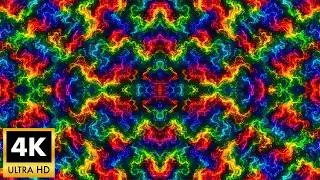 4K Psychedelic Screensaver: Trippy Neon Rainbow Plasma Flow Ambient TV Art (No Sound)