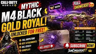 FREE Mythic M4 Black Gold Royal Full Showcase 🔥COD Mobile FREE Mythic M4 is INSANE 🤯