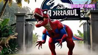 Dino Spiderman in the Jurassic Park ⚡ Coffin Dance in the Multiverse Parody #coffindance #spiderman