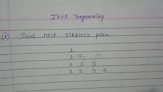Print Half Pyramid Pattern | Java Programming | Dev Domain