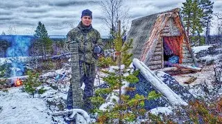 Изба строится - Крыша рубероидом кроется. Хижина стала уютнее и теплее
