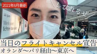 まさかの当日フライトキャンセル【2021年08月 最新】オランダからパリ経由、日本へ PCR陰性証明や空港の様子など