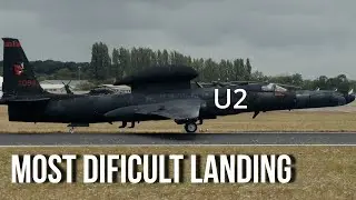 U-2 Spy plane Most difficult aircraft to land & Impressive soft landing chased by powerful race car