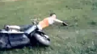 Scooter drift CRASH with a Yamaha Vino!