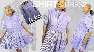 DIY | Men's Dress Shirts Refashion to a Woman's Contemporary Shirt Dress