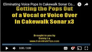 Eliminating Voice Pops In Cakewalk Sonar Computer Recording Software