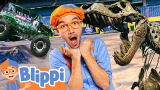 Blippi Explores Monster Trucks and Dinosaurs! | Vehicles & Animals | Educational Videos For Kids