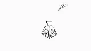 Ink pot falling over animation
