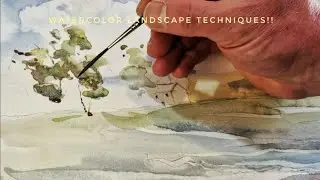 Handy #watercolor #techniques using pallette knife and #hake!