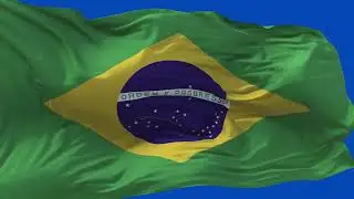 🚩Brazil Flag Waving  | GREEN SCREEN & CHROMA MATTE🚩