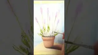 Lavender pot - Time lapse acrylic painting