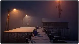 Sleeping Restoration: Soothing Snowstorm Drifting Across a Frozen Arctic Pier | Windy ASMR