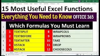 15 most useful excel functions 🔥🔥 advanced excel functions