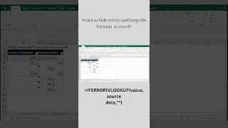 Want to Hide Errors & Keep Formula in Excel #excel #technology #computer #file #formula #msexcel