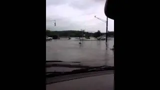 Woman jogging in flood? Lol!