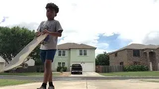 Lil tiny skate sesh with friend got him a board