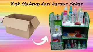 Ide Kreatif Cara Membuat Rak Make Up dari Kardus bekas  - DIY Make Up Organizer
