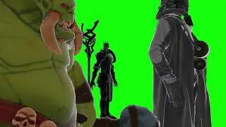 Monsters, heroes for games on a green screen / chromakey / green background
