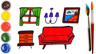 Раскраска для детей Комната .Как нарисовать Комнату