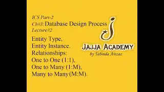 One to One| One to Many| Many to Many Relationship| Entity Type| Entity Instance| ICS Part 2 Lecture