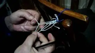 Starting the spider knitting from the corner