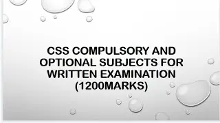 Css 2023 Subject Selection|| Complete guidance of Css|| Css full course || Syllabus list in pakistan