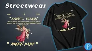 streetwear t shirt design on mobile pixellab