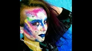 Watercolor pop alien makeup!