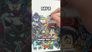 Day 8 Drawing EVERY Brawl Stars Skin - Mecha Colt