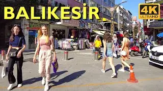 Balıkesir Walking Tour 4K UHD 50fps | Balıkesir city center - Karesi