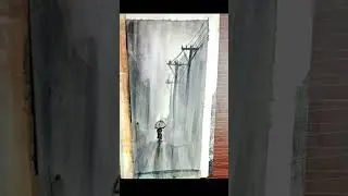 rainy day painting shorts #viral #youtubeshorts #viralshorts  #ytshorts