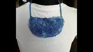 DIY. Джинсовое колье. Переделка джинсов. Мастер класс