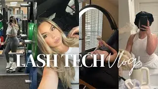 DAY IN THE LIFFE OF A LASH TECH VLOG | GYM + LASHING AT MY CLIENTS + OVERNIGHTBLOWOUT