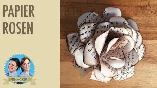 Papier Blumen aus Buchseiten basteln | Papier Rose DIY