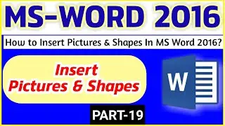 How to Insert Pictures & Shapes in MS Word 2016? |PART19| Pictures & Shapes को Insert कैसे करे? |