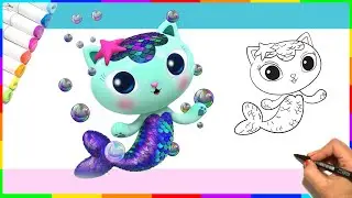 How To Draw MerCat From Gabby's Dollhouse | Draw 4u Step by Step