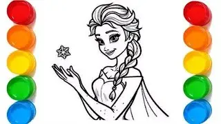 Beautiful Disney Princess Drawing Step by Step | How to Draw Elsa Easy | Coloring with Glitters 
