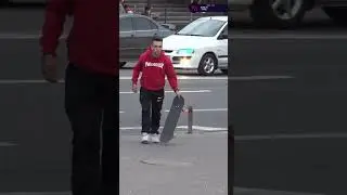 Страшный трюк на скейте со ступенек!🤯 