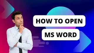 HOW TO OPEN MS WORD IN PC OR LAPTOP
