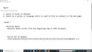 Selenium WebDriver  -  3. 2 -  Absolute Xpath in selenium webdriver