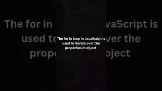 For in loop in JavaScript #javascript#react#javascriptdev#angular#vue#object#forinloop#webdeveloper