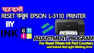 Solved Red Light Blinking | Reset Waste Ink Counters Epson L3110 Printer, INKCHIP Adjustment Program