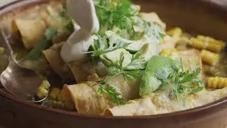 Sheet pan chipotle cheddar corn chicken enchiladas