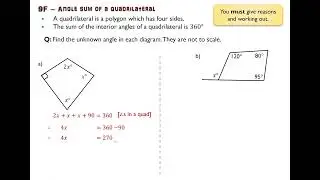 9F – Angle sum of a quadrilateral