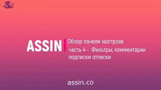 Урок No5 , Assin.co Обзор панели настроек (часть 4) Фильтры, комментарии, подписки, отписки