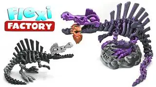 Incredible Print-in-Place Dinosaur: Flexi Factory Skeleton Spinosaurus